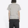 T-skjorte med uskarpt logo-hull, retroklassisk, korte ermer, unisex, grå 661705TKVD58174
