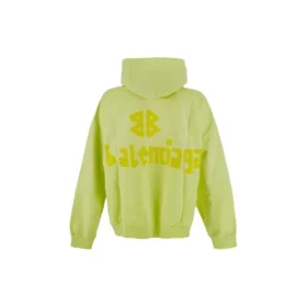 Tape Type Hettegenser med revne lommer og tape-design, oversized «Fluo Yellow» 744441TOVB17204