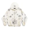 Tat-hettegenser med glidelås, medium passform «Off White Black» 770939TQVK13307
