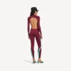 Techwear-bodysuit med utskjæringer for kvinner i burgunder/aqua