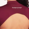 Techwear-bodysuit med utskjæringer for kvinner i burgunder/aqua