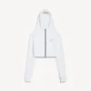 Techwear-cocoon-hettegenser for kvinner i hvitt