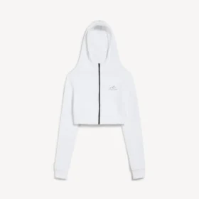 Techwear-cocoon-hettegenser for kvinner i hvitt