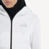 Techwear-cocoon-hettegenser for kvinner i hvitt
