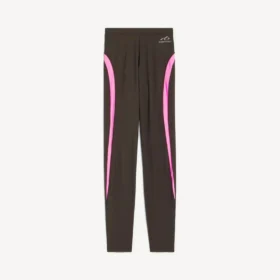 Techwear-leggings for kvinner i khakibrun/neonrosa