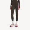 Techwear-leggings for kvinner i khakibrun/neonrosa
