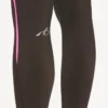 Techwear-leggings for kvinner i khakibrun/neonrosa