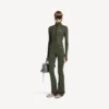 Techwear-leggings med utvidet ben i khaki/lime for kvinner