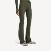 Techwear-leggings med utvidet ben i khaki/lime for kvinner