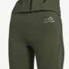 Techwear-leggings med utvidet ben i khaki/lime for kvinner