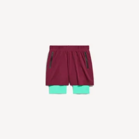 Techwear-shorts for menn i burgunder/aqua