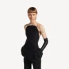 Tettsittende bustier-top for kvinner i svart