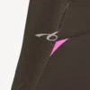 Tettsittende langermet techwear-top for kvinner i khakibrun/neonrosa
