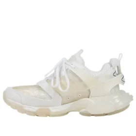 Track Clear Sole Low Mesh Nylon Sneakers, hvite 647742W3BM19000