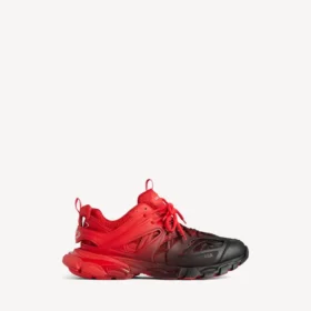 Track-sneaker i rød/svart med fargegradient