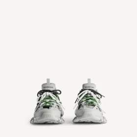 Track-sneaker med snøring i grått/gult/hvitt/marineblått