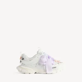 Track-sneakers for kvinner i hvitt/rosa