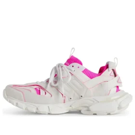 Track Sock-sneakers «Hvit og neonrosa strikk og nylon» 736328W3SKC9055