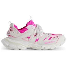 Track Sock-sneakers «Hvit og neonrosa strikk og nylon» 736328W3SKC9055