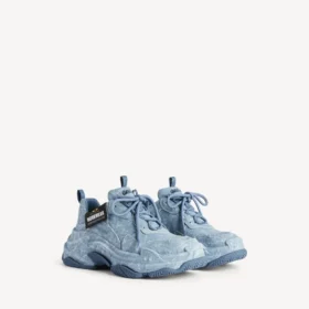 Triple S-canvas-sneaker for menn i blått