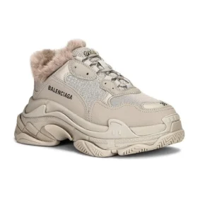 Triple S «Fake Fur – Beige» 668562W3CQ59710