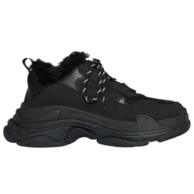 Triple S «Fake Fur – svart» 668562W3CQ51000