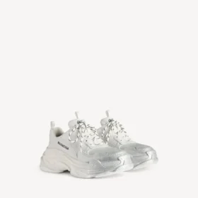 Triple S Glitter Spray-sneakers for kvinner i hvitt/sølv