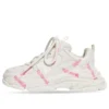 Triple S Logotype Sneaker «White and Pink Technical Material» 654251W2FAB9050