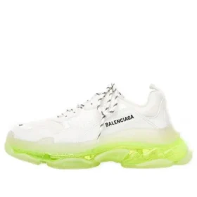 Triple S-sneaker «Clear Sole – hvit fluo-gul» 541624W2FR19073