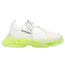 Triple S-sneaker «Clear Sole – hvit fluo-gul» 541624W2FR19073
