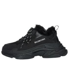 Triple S-sneaker «Faux Fur Black» 668563W3CQ51000