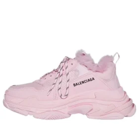 Triple S-sneaker med imitert pels «Pink» 668562W3CQ55000