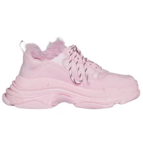 Triple S-sneaker med imitert pels «Pink» 668562W3CQ55000