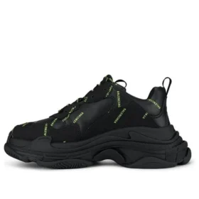 Triple S-Sneakers «Allover Logo – svart og fluorescerende gul» 536737W2FA11070