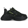 Triple S-Sneakers «Allover Logo – svart og fluorescerende gul» 536737W2FA11070