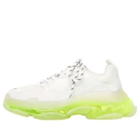 Triple S-Sneakers «Clear Sole – hvit fluo-gul» 544351W2FR19073