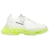 Triple S-Sneakers «Clear Sole – hvit fluo-gul» 544351W2FR19073