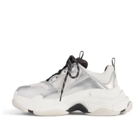Triple S-Sneakers «Svart, hvit og sølv, dobbel skum og mesh» 536737W2FWM8191
