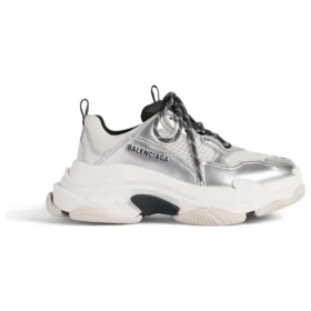 Triple S-Sneakers «Svart, hvit og sølv, dobbel skum og mesh» 536737W2FWM8191