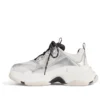 Triple S-Sneakers «Svart, hvit, sølv, dobbel skum og mesh» 524039W2FWM8191