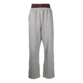 Trompe L’oeil joggebukse med dobbelt linning «Red Grey» 662627TKM366100