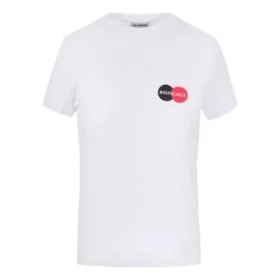 Trykk Rund hals, korte ermer, hvit 612964TIV799000