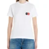 Trykk Rund hals, korte ermer, hvit 612964TIV799000