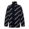 Turtleneck-genser med logo over hele «Black White» 621018T15674177