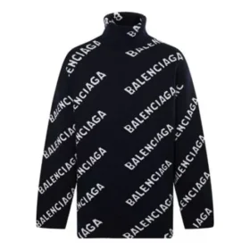 Turtleneck-genser med logo over hele «Black White» 621018T15674177