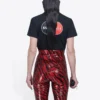 Uniform med logotrykk, retro, small, slim fit, kort ermet, svart 612964TIV791000