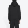 Unisex FW21 fleece med logotrykk, langermet og hette, svart 600583TKVI81070