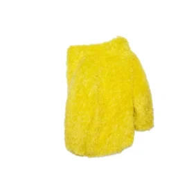 Unisex FW21 jakke i imitert pels, gul 663000TKQ077200