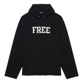 Unisex FW21 Sweatshirt med gratis bokstavtrykk, svart 661711TKVD41070