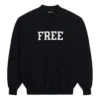 Unisex FW21 Sweatshirt med rund hals og gratis trykk, svart 652981TKVD41070